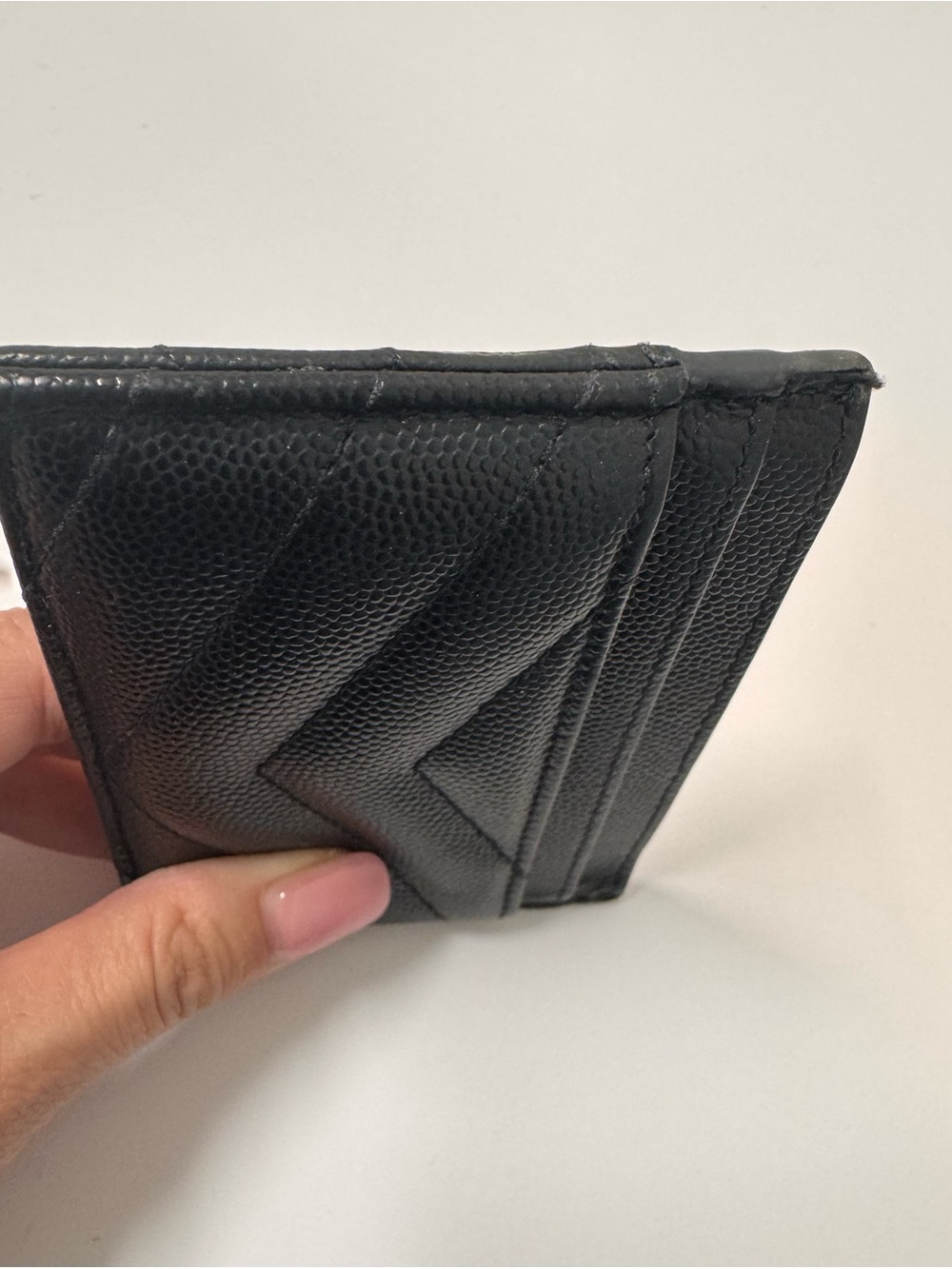 Yves Saint Laurent Black Leather Card Holder with Gold Logo Hardware - Picture 5 of 10